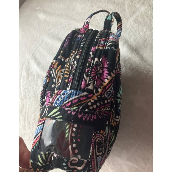 Vera Bradley Quilted Lunch Box With Zippered Closure Black Swirl Bandana - Picture 4 of 13